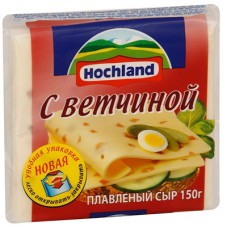 Сыр Hochland плавленый с ветчиной ломтики 45%